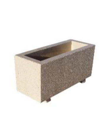 Fioriera rettangolare in graniglia di marmo sabbiato per esterno - colore a scelta - cm 80x40x50h - Conforme ai CAM