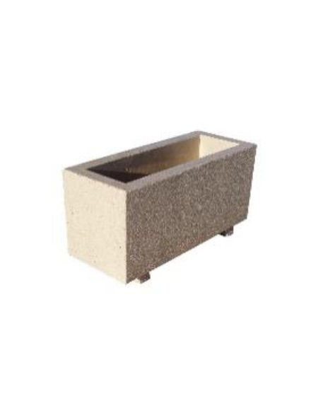 Fioriera rettangolare in graniglia di marmo sabbiato per esterno - colore a scelta - cm 80x40x50h - Conforme ai CAM