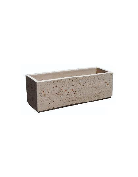 Fioriera rettangolare in graniglia di marmo sabbiato per esterno - colore a scelta - cm 100x40x50h