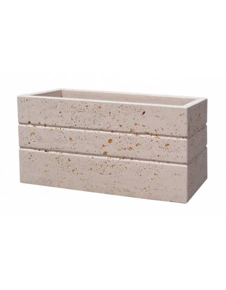 Fioriera rettangolare in graniglia di marmo sabbiato per esterno - colore a scelta - senza zoccolatura - cm 80x40x50h - CAM