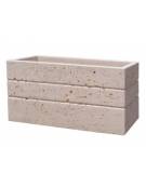 Fioriera rettangolare in graniglia di marmo sabbiato per esterno - colore a scelta - con zoccolatura - cm 80x40x50h - CAM