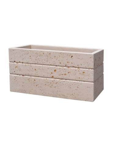 Fioriera rettangolare in graniglia di marmo sabbiato per esterno - colore a scelta - senza zoccolatura - cm 100x40x50h - CAM