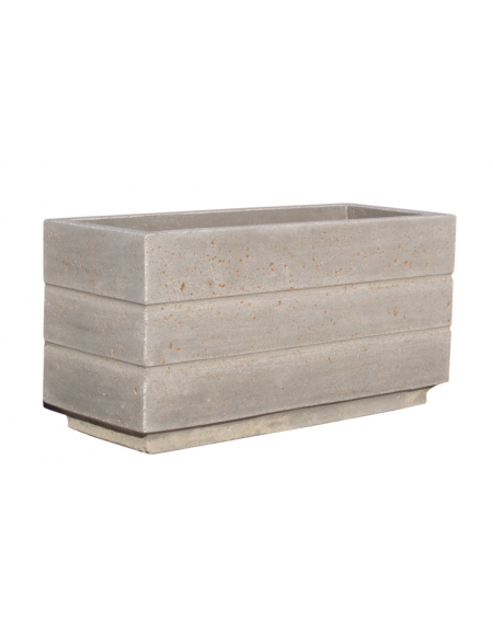 Fioriera rettangolare in graniglia di marmo sabbiato per esterno - colore a scelta - con zoccolatura - cm 100x40x50h - CAM