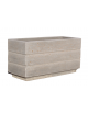 Fioriera rettangolare in graniglia di marmo sabbiato per esterno - colore a scelta - con zoccolatura - cm 100x40x50h - CAM