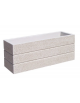 Fioriera rettangolare in cemento calcestruzzo per esterno - colore Bianco travertino - senza zoccolatura - cm 120x40x50h