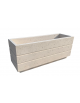 Fioriera rettangolare in graniglia di marmo sabbiato per esterno - colore a scelta - con zoccolatura - cm 120x40x50h - CAM