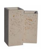 Fioriera quadrata in cemento calcestruzzo per esterno - colore Grigio travertino - senza zoccolatura - cm 35x35x70h - CAM