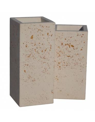 Fioriera quadrata in graniglia di marmo sabbiato per esterno - colore a scelta - senza zoccolatura - cm 35x35x70h - CAM