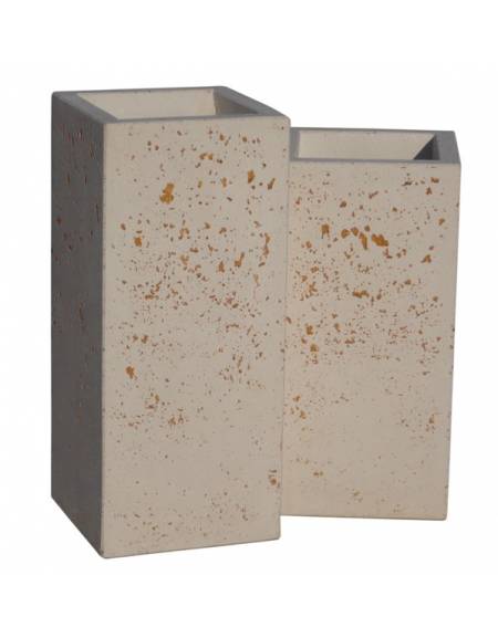 Fioriera quadrata in graniglia di marmo sabbiato per esterno - colore a scelta - senza zoccolatura - cm 35x35x70h - CAM