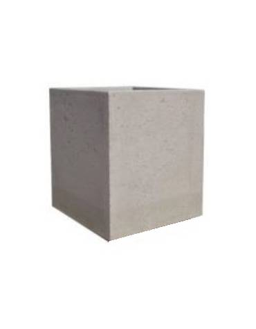 Fioriera quadrata in graniglia di marmo sabbiato per esterno - colore a scelta - senza zoccolatura - cm 50x50x70h - CAM