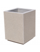Fioriera quadrata in cemento calcestruzzo per esterno - colore Bianco pietra - con zoccolatura - cm 50x50x70h - CAM