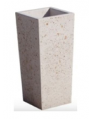 FIORIERA TRAPEZOIDALE IN CEMENTO CALCESTRUZZO COLORE BIANCO TRAVERTINO PER ESTERNO - CM 41x41x90h - Conforme ai CAM