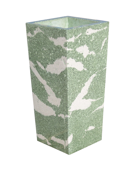 FIORIERA TRAPEZOIDALE IN GRANIGLIA DI MARMO LEVIGATO E ANTIDEGRADO PER ESTERNO - COLORE A SCELTA - CM 41x41x90h - CAM