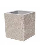Fioriera quadrata in cemento calcestruzzo - colore Grigio pietra - senza zoccolatura - cm 60x60x70h - Conforme ai CAM