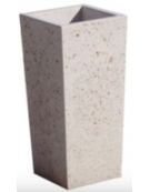 FIORIERA TRAPEZOIDALE IN CEMENTO CALCESTRUZZO COLORE BIANCO SABBIATO PER ESTERNO - CM 45x45x140h - Conforme ai CAM