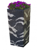 FIORIERA TRAPEZOIDALE IN GRANIGLIA DI MARMO LEVIGATO E ANTIDEGRADO PER ESTERNO - COLORE A SCELTA - CM 45x45x140h - CAM