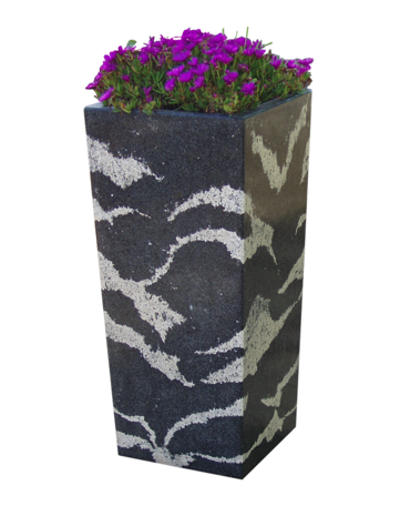 FIORIERA TRAPEZOIDALE IN GRANIGLIA DI MARMO LEVIGATO E ANTIDEGRADO PER ESTERNO - COLORE A SCELTA - CM 45x45x140h - CAM