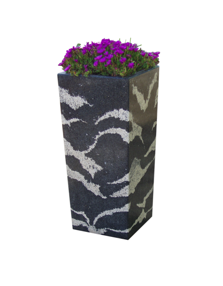 FIORIERA TRAPEZOIDALE IN GRANIGLIA DI MARMO LEVIGATO E ANTIDEGRADO PER ESTERNO - COLORE A SCELTA - CM 45x45x140h - CAM