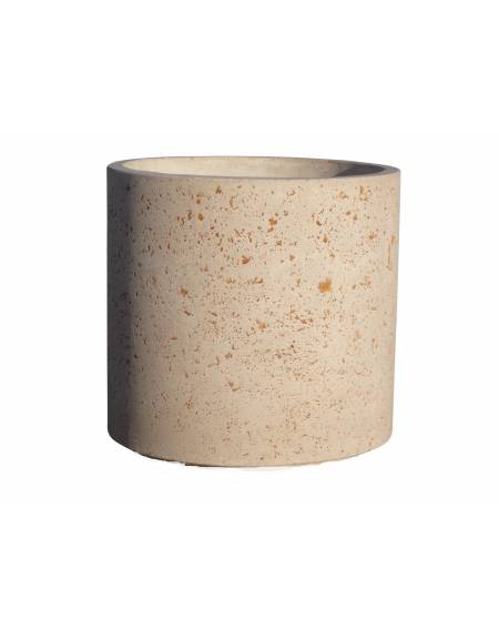 Fioriera tonda cilindrica in cemento calcestruzzo per esterno - colore Grigio pietra - senza zoccolatura - cm Ø 60x70h - CAM