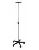 ASTA FLEBO ALLUMINIO A 2 GANCI IN ALLUMINIO - BASE A 5 RAZZE CON RUOTE - PORTATA KG 8 - ALTEZZA REGOLABILE DA 163 A 230 CM
