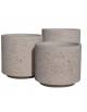 Fioriera tonda cilindrica in cemento calcestruzzo per esterno - colore Grigio travertino - con zoccolatura - cm Ø 60x70h