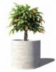 Fioriera tonda cilindrica in cemento calcestruzzo per esterno - colore Grigio travertino - senza zoccolatura - cm Ø 65x70h