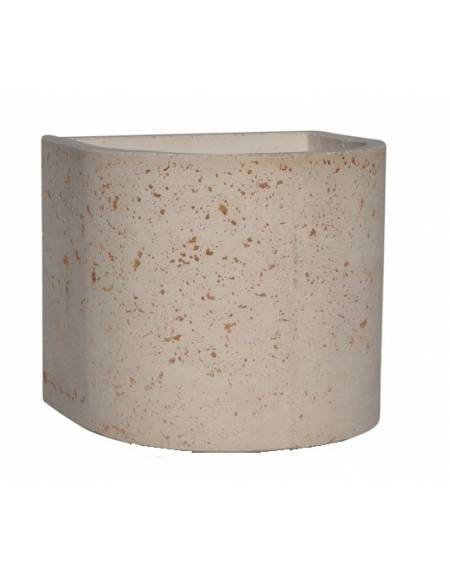 Fioriera semicircolare in cemento calcestruzzo per esterno - colore Bianco pietra - senza zoccolatura - cm Ø 65x70h - CAM