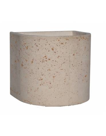 Fioriera semicircolare in cemento calcestruzzo per esterno - colore Grigio sabbiato - senza zoccolatura - cm Ø65x70h - CAM