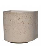 Fioriera semicircolare in cemento calcestruzzo per esterno - colore Grigio pietra - con zoccolatura - cm Ø 65x70h - CAM