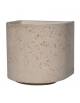 Fioriera semicircolare in cemento calcestruzzo per esterno - colore Grigio pietra - con zoccolatura - cm Ø 65x70h