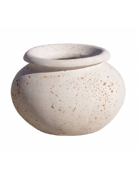 Fioriera tonda anfora in cemento calcestruzzo per esterno da appoggio - colore Grigio pietra - cm Ø 50x40h - Conforme ai CAM