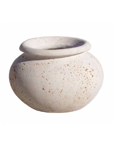 Fioriera tonda anfora in graniglia di marmo levigato e antidegrado per esterno da appoggio - colore a scelta - cm Ø 50x40h - CAM