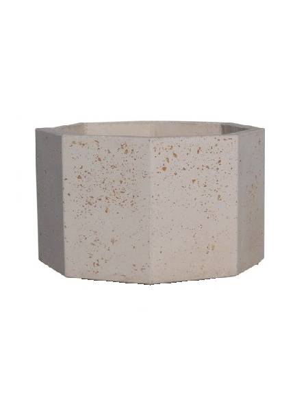 Fioriera ottagonale in cemento calcestruzzo per esterno - colore Grigio travertino - senza zoccolatura - cm 62x62x45h