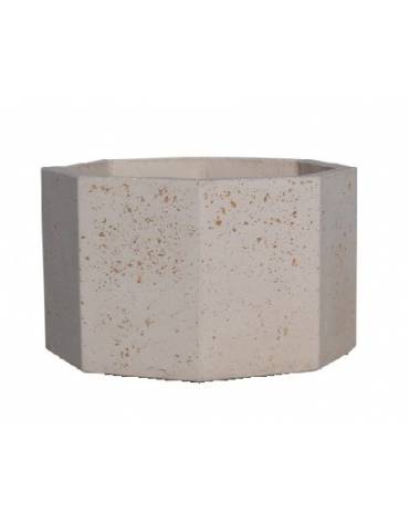 Fioriera ottagonale in cemento calcestruzzo per esterno - colore Bianco travertino - senza zoccolatura - cm 62x62x45h - CAM