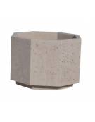 Fioriera ottagonale in cemento calcestruzzo per esterno - colore Bianco travertino - con zoccolatura - cm 62x62x45h