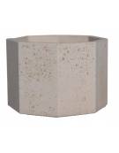 Fioriera ottagonale in cemento calcestruzzo per esterno - colore Grigio sabbiato - senza zoccolatura - cm 69x69x56h - CAM