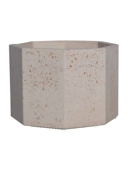 Fioriera ottagonale in graniglia di marmo sabbiato per esterno - colore a scelta - senza zoccolatura - cm 69x69x56h