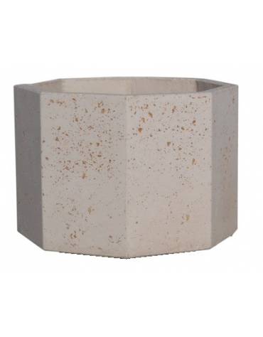 Fioriera ottagonale in graniglia di marmo levigato e antidegrado per esterno - colore a scelta - senza zoccolatura - cm 69x69x56