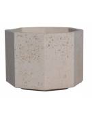 Fioriera ottagonale in cemento calcestruzzo per esterno - colore Grigio pietra - con zoccolatura - cm 69x69x56h - CAM