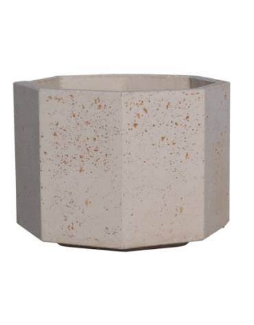 Fioriera ottagonale in graniglia di marmo sabbiato per esterno - colore a scelta - con zoccolatura - cm 69x69x56 - CAM