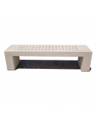 PANCHINA LINEARE CON FORI IN CEMENTO COLORE GRIGIO TRAVERTINO PER ESTERNO - CM 200x50x50H - CONFORME AI CAM