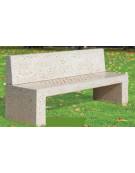 PANCHINA CON SCHIENALE IN CEMENTO E SEDUTA CON FORI COLORE GRIGIO TRAVERTINO - CM 200X50X90H - CONFORME AI CAM