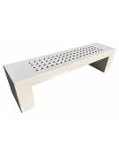 PANCHINA LINEARE CON FORI IN GRANIGLIA DI MARMO SABBIATO PER ESTERNO - COLORE A SCELTA - CM 220X60X50H - CAM