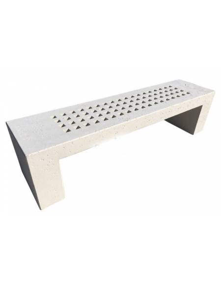 PANCHINA LINEARE CON FORI IN GRANIGLIA DI MARMO LEVIGATO E ANTIDEGRADO PER ESTERNO - COLORE A SCELTA - CM 220X60X50H - CAM
