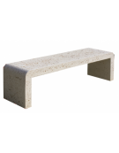 PANCHINA IN CEMENTO CON FIANCHI CURVI PER ARREDO URBANO - COLORE BIANCO PIETRA - CM 200X50X50H - CONFORME AI CAM