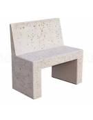 PANCHINA RETTANGOLARE CON SCHIENALE PER ARREDO URBANO IN GRANIGLIA DI MARMO SABBIATO - COLORE A SCELTA - CM 100X50X90H - CAM