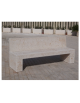 PANCHINA RETTANGOLARE CON SCHIENALE IN CEMENTO,SOSTEGNI SPESSORE CM 17 - COLORE BIANCO TRAVERTINO - CM 170X50X90H - Conforme CAM