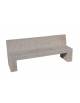 PANCHINA RETTANGOLARE CON SCHIENALE IN CEMENTO,SOSTEGNI SPESSORE CM 17 - COLORE GRIGIO TRAVERTINO - CM 170X50X90H - Conforme CAM