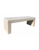 PANCHINA RETTANGOLARE MONOBLOCCO IN CEMENTO CALCESTRUZZO SPESSORE 12 CM - COLORE BIANCO PIETRA - CM 170X50X45H