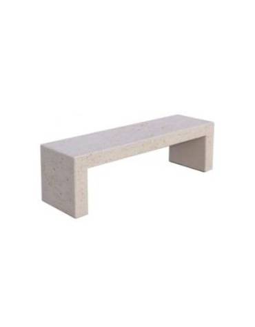 PANCHINA RETTANGOLARE MONOBLOCCO IN CEMENTO CALCESTRUZZO SPESSORE 12 CM - COLORE BIANCO TRAVERTINO - CM 170X50X45H